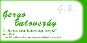 gergo bulovszky business card